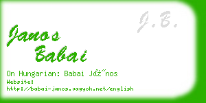 janos babai business card
